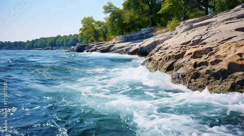 waterfall and rocks high definition(hd) photographic creative image