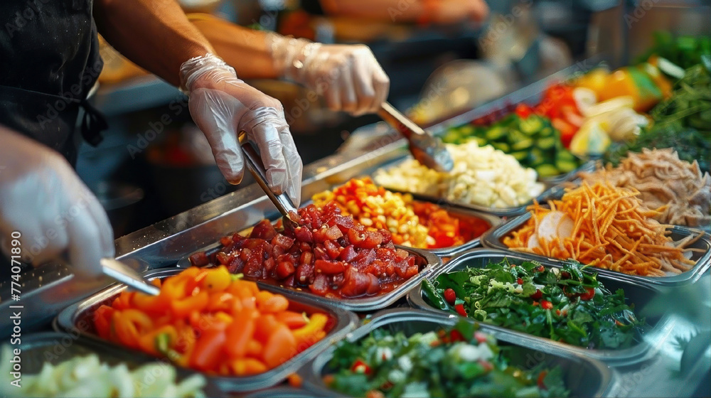 Savor the fresh variety at this vibrant salad bar