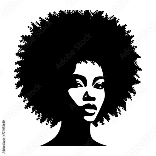 Obraz na płótnie a african woman face vector silhouette hair style, vector black color silhouette, white background 6 w salonie