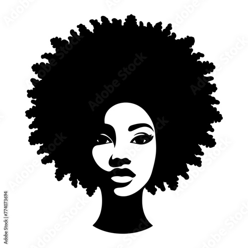 a african woman face vector silhouette hair style, vector black color silhouette, white background 11