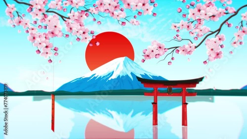 japanese blossom background looping 4k  (ID: 774073819)