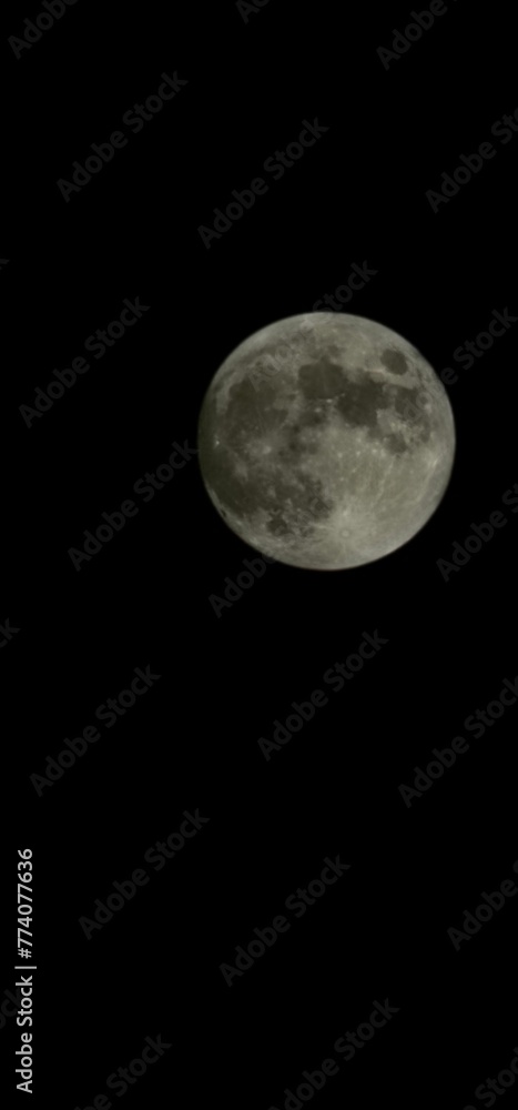 Obraz premium Vertical shot of the full moon in the dark black sky