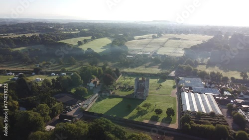 Aerial view of the Titchfield Abbey in the green field photo