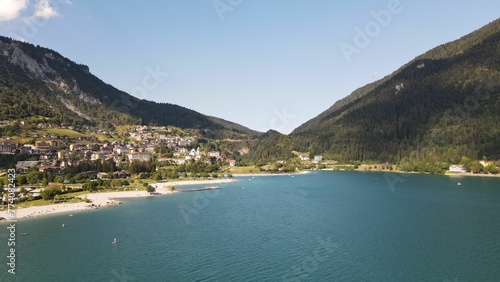 Views of the Lake of Molveno, in the Trentino region Italy.