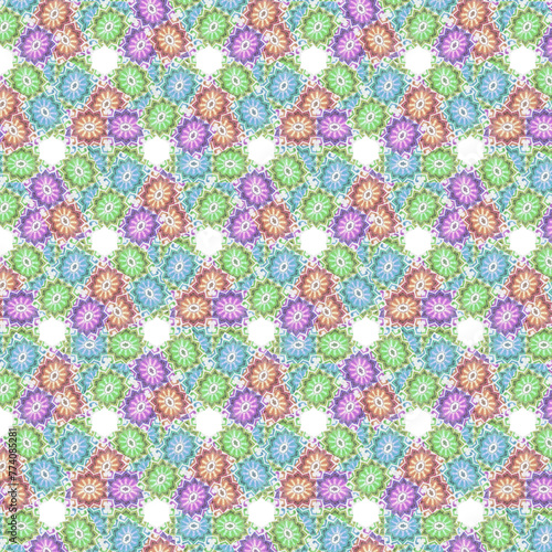 Multicolored stars motif random pattern © danflcreativo