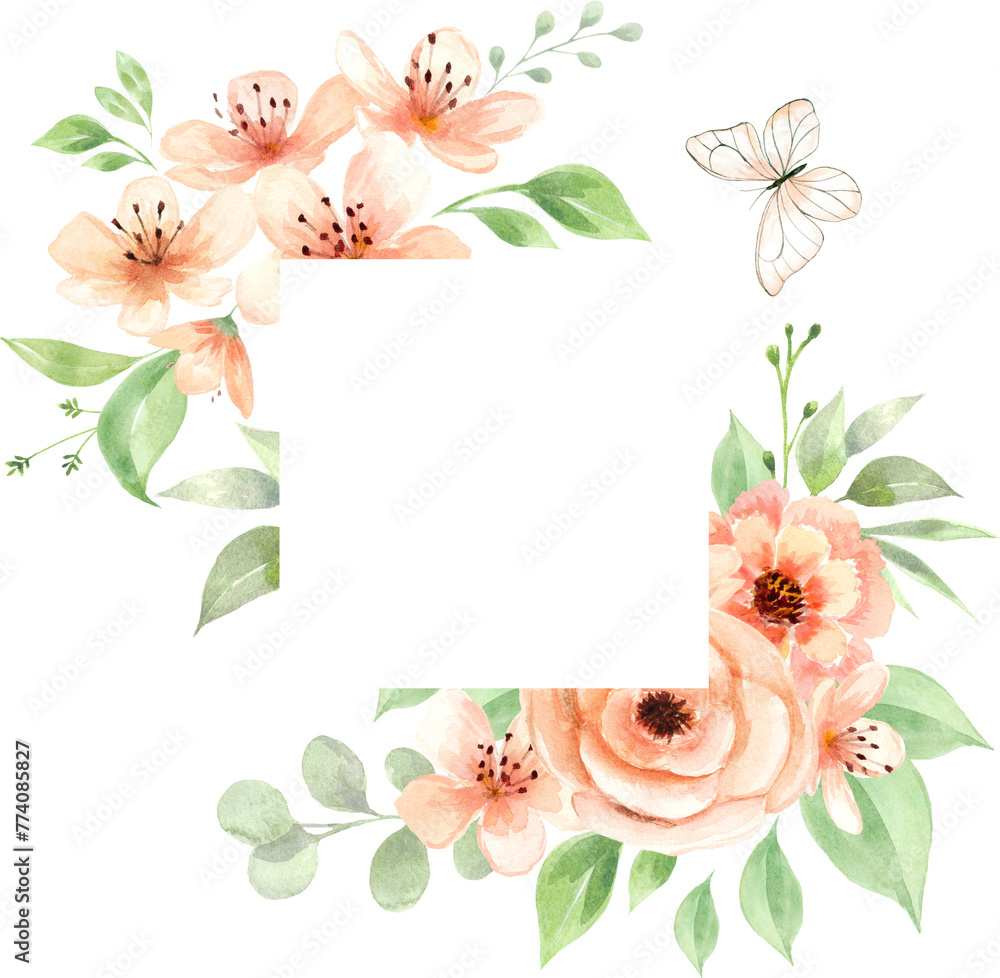 Peachy watercolor Frame. Peachy watercolor Frame.