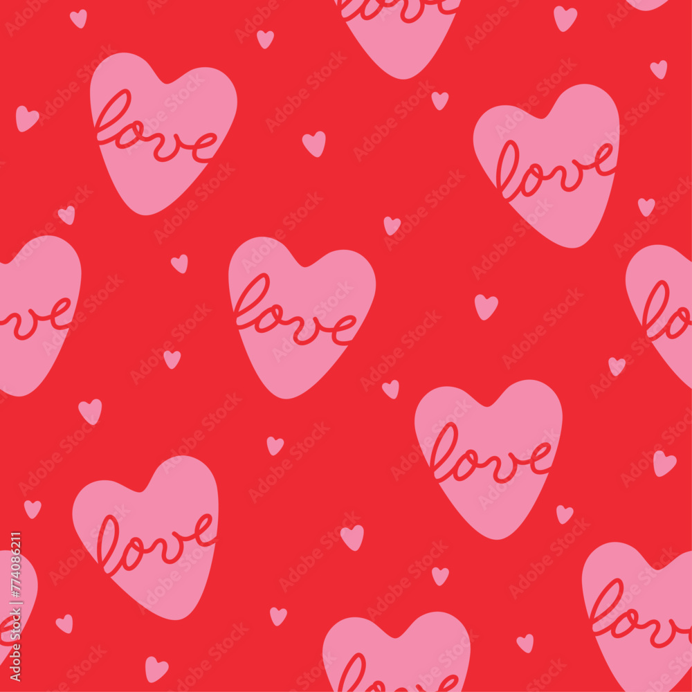Vector hearts seamless pattern valentines day