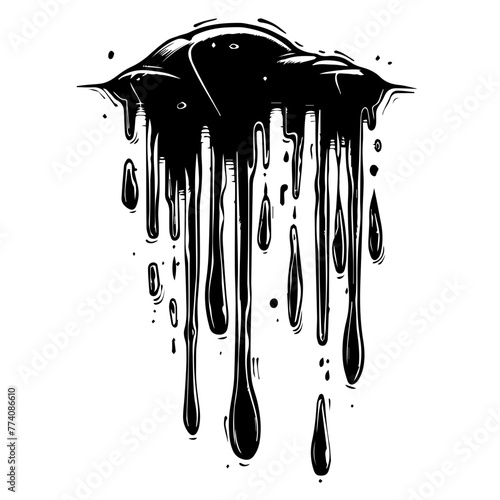 Black Ink Drips Vector 