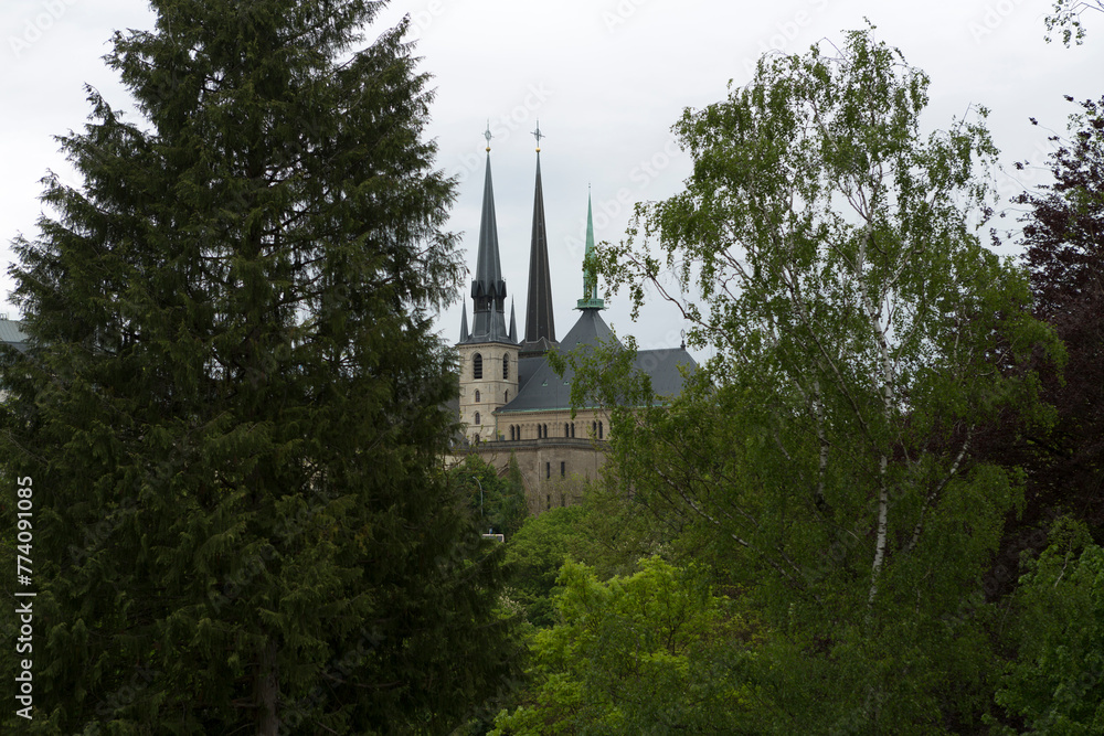 Luxembourg city view on a cloudy autumn day Luxembourg city view on a cloudy autumn day