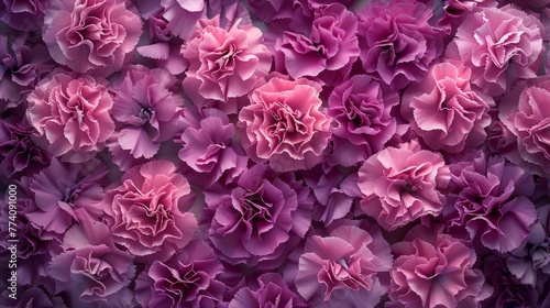 bright purple carnation background Each delicate petal adds to the intricate beauty of the scene. This creates an eye-catching composition that appeals to the senses.