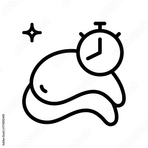 Eye patch time icon outline vector. Mask beauty. Linear logo for cosmetics. Simple illustration of eye mask. Contour isolated vector sign on white. Trend care products