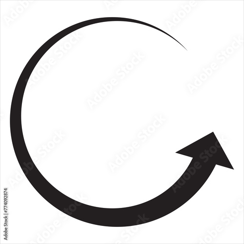 Curved arrow icon vector illustration. Replaceable vector design. EPS 10/AI