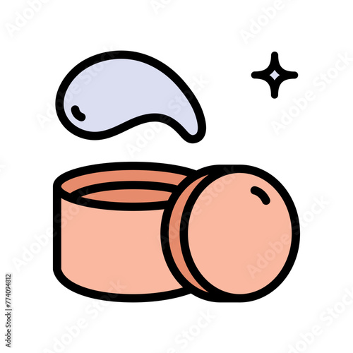 Eye gel patches color icon. Simple logo for cosmetics. Flat illustration of eye mask. Contour isolated vector sign on white.