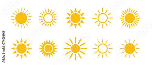 Sun icons collection. Sunshine vector sign. Vector illustration