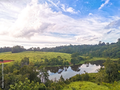 Landscape of Nong Pak Chi observation tower located in Khaoyai national forest park in Nakorn ratchasima Thailand