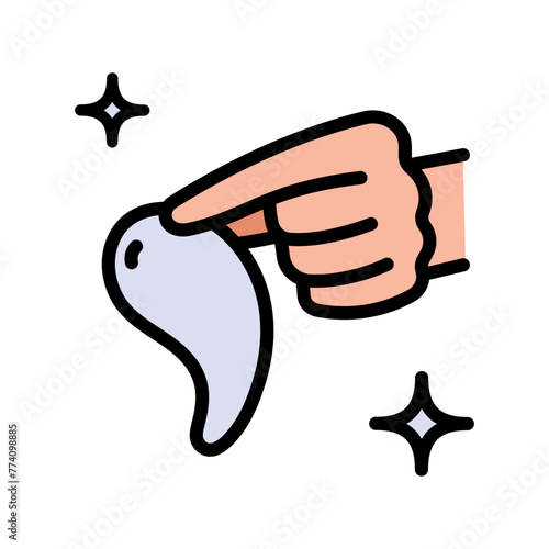 Eye gel patches color icon. Flat logo for cosmetics. Simple illustration of eye mask. Trend care products. Isolated vector sign on white background.
