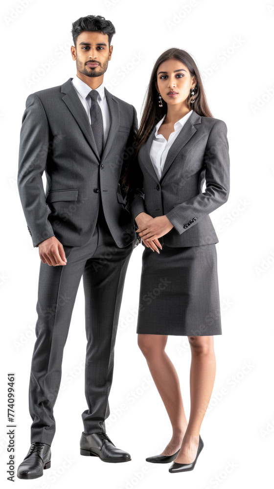 Indian business man and woman transparent background Indian business man and woman transparent background