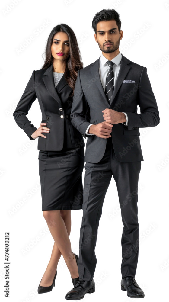 Indian business man and woman transparent background Indian business man and woman transparent background