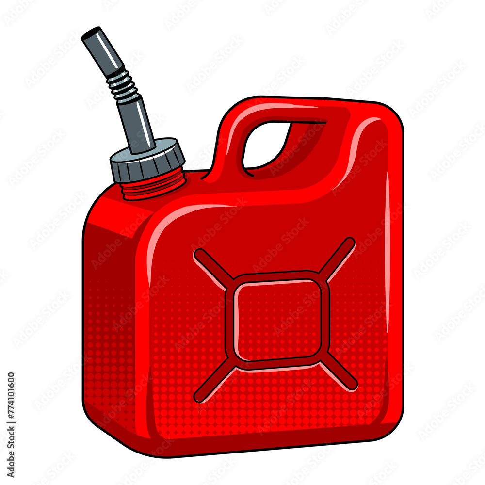 Gasoline jerrycan pop art PNG illustration - obrazy, fototapety, plakaty 