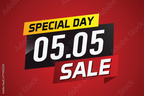 5.5 Special day sale word concept vector illustration with ribbon and 3d style for use landing page, template, ui, web, mobile app, poster, banner, flyer, background, gift card, coupon

