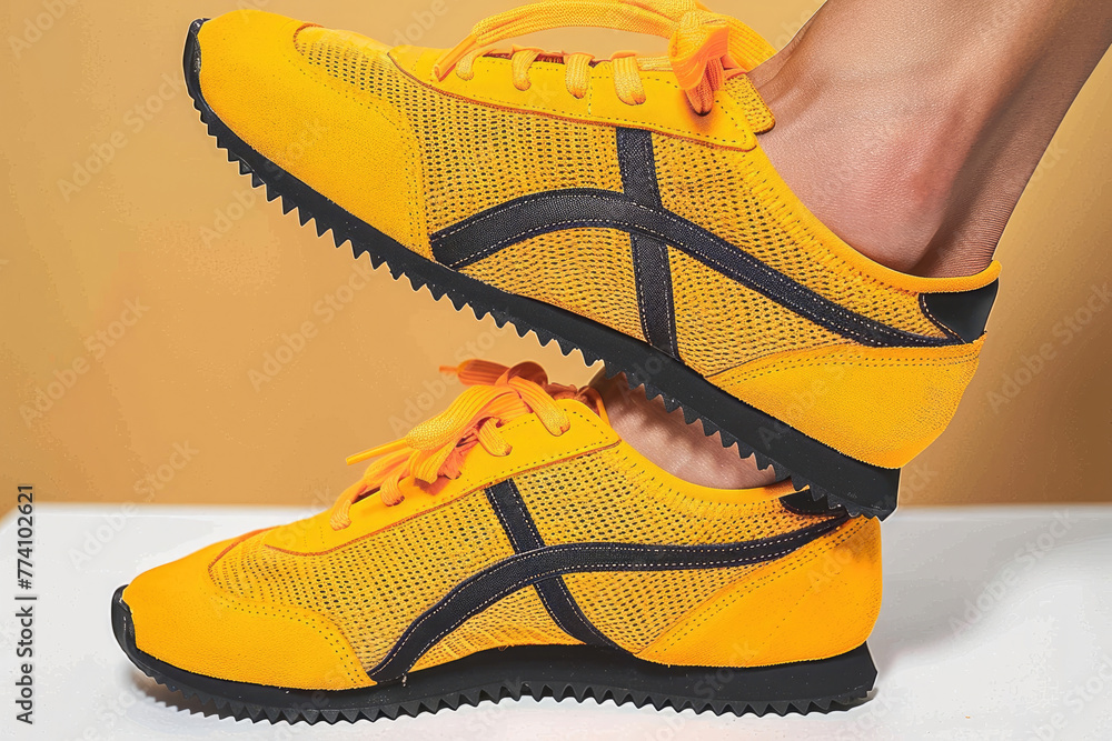 Estilo De Zapatos Amarillos Y Negros P ster De Calzado Simple En estilo-de-zapatos-amarillos-y-negros-p-ster-de-calzado-simple-en