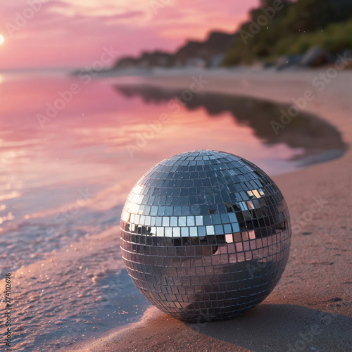 Mirror Ball Reflection at Sunset Beach