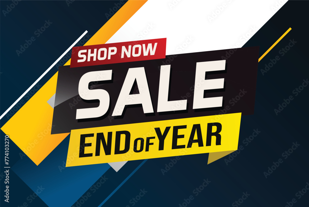 End of year Sale word concept vector illustration with lines and 3d style, landing page, template, ui, web, mobile app, poster, banner, flyer, background, gift card, coupon, label, wallpaper

