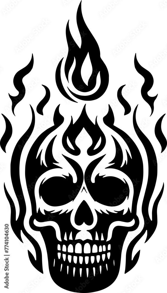 skull with fire logo vector illustration skull with fire logo vector illustration