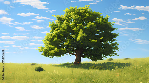 A big tree on the grass