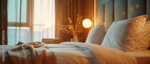 A shot of modern hotel bedroom --ar 7:3 --v 6.0 - Image #1 @kashif320