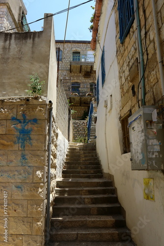06 30 2023 Safed Israel. Ancient city of Safed  city of Kabbalists and artists