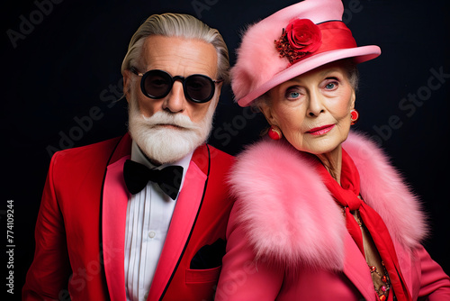 Portrait of a stylish elderly couple.