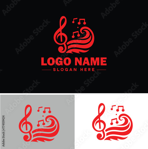 music logo icon vector for business app icon band typography dj song musical logo template
