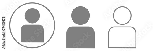 人物ピクトグラム　シルエット　アイコン 上半身アバター　丸囲みセット	