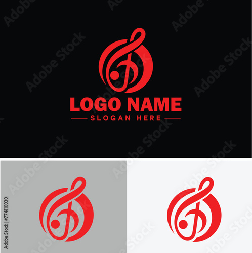 music logo icon vector for business app icon band typography dj song musical logo template