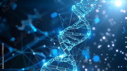 DNA  Genetics and biology  Education concept  futuristic background