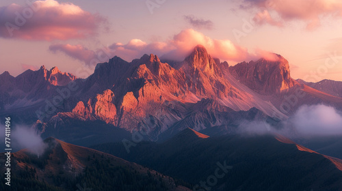  mountain range at sunrise © Kritchanok