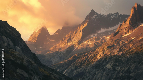  mountain range at sunrise