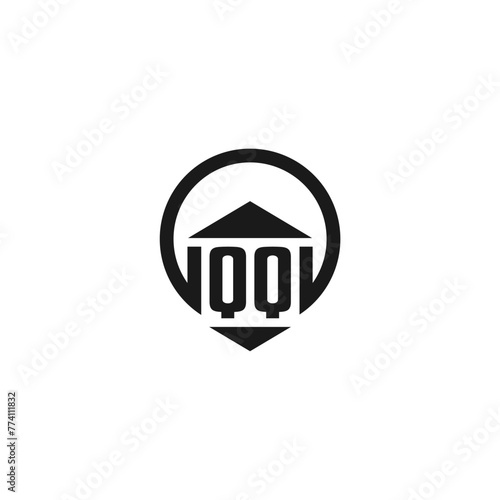QQ Initial Construction Real Estate Home Logo Design Vector
