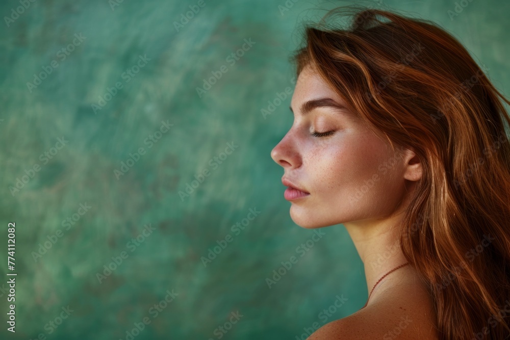 Peaceful Spa-Inspired Portrait of Mediterranean Model with Chestnut Hair
Peaceful Spa-Inspired Portrait of Mediterranean Model with Chestnut Hair