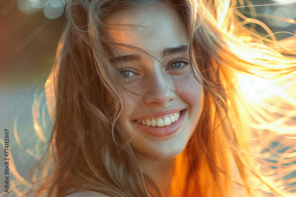 Portrait of a beautiful young smiling lady Portrait of a beautiful young smiling lady