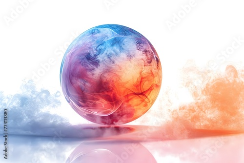 Glowing Immortal Orb Evoking Spring Awakening in Vibrant Watercolor Clipart on Serene Backdrop