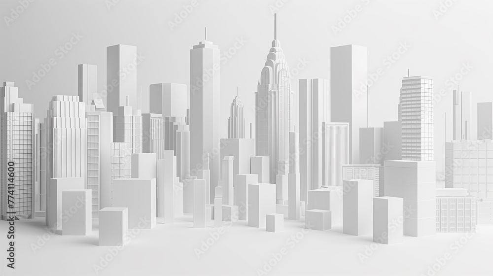 White abstract building background,created with Generative AI tecnology.