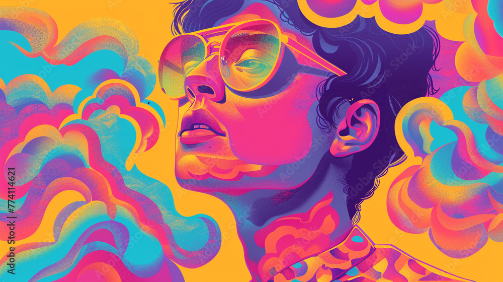 Psychedelic Portrait of a Woman in Vivid Colors