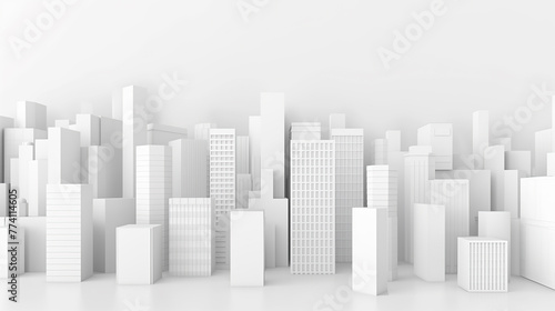 White abstract building background created with Generative AI tecnology.