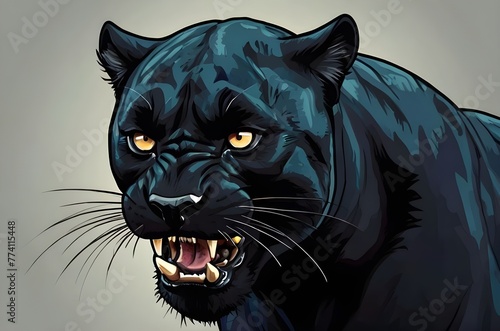 wild ravenous panther illustration photo