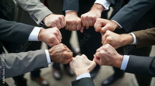 teamwork business join hand together concept, Business team standing hands together, Volunteer charity work. People joining for cooperation success business. photo