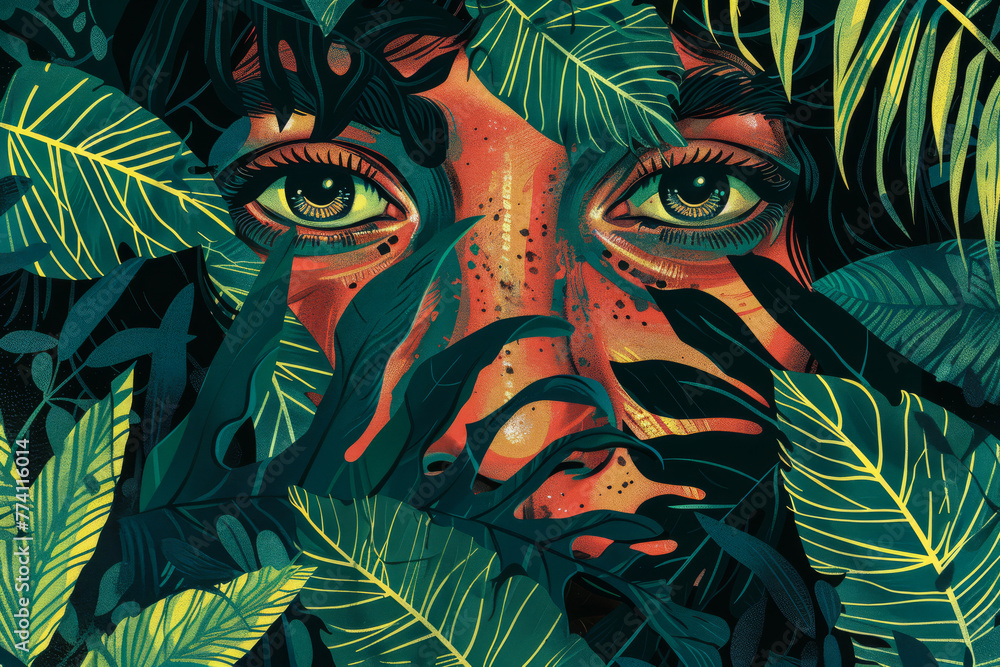 Colorful abstract woman illustration in vibrant style Colorful abstract woman illustration in vibrant style