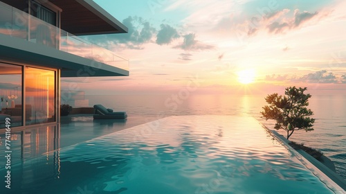 Luxurious Pool Villa Penthouse: Sunset Ocean View © Maximilien