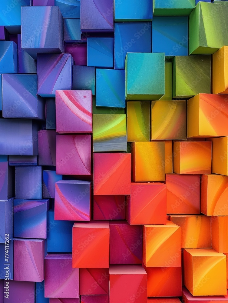 Investment future, 3D clay, geometric background, spectrum of colors Investment future, 3D clay, geometric background, spectrum of colors